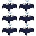 Fitable 6 Pack Navy Square Tablecloths 70x70 Inch for 2-4 Ft Tables