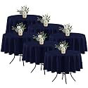 Fitable 6 Pack Navy Tablecloths 70 Inch Round for 36"-48" Tables
