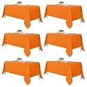 Fitable 6 Pack Orange Tablecloths 70x120 Inch for 6-8 Ft Rectangle Tables