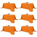 Fitable 6 Pack Orange Tablecloths 90x156 Inch for 8 Foot Rectangle Tables