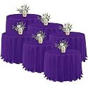 Fitable 6 Pack Purple Tablecloths 120 Inch Round for 48"-96" Tables