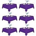 Fitable 6 Pack Purple Tablecloths 70 Inch Round for 36"-48" Tables