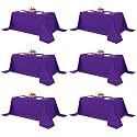 Fitable 6 Pack Purple Tablecloths 90x156 Inch for 8 Foot Rectangle Tables