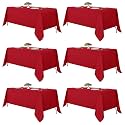 Fitable 6 Pack Red Tablecloths 70x120 Inch for 6-8 Ft Rectangle Tables