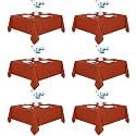 Fitable 6 Pack Rust Square Tablecloths 70x70 Inch for 2-4 Ft Tables