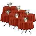 Fitable 6 Pack Rust Tablecloths 70 Inch Round for 36"-48" Tables