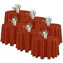 Fitable 6 Pack Rust Tablecloths 90 Inch Round for 36"-72" Tables