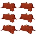 Fitable 6 Pack Rust Tablecloths 90x156 Inch for 8 Foot Rectangle Tables