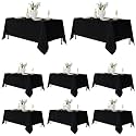 Fitable 8 Pack Black Tablecloths 70x120 Inch for 6-8 Ft Rectangle Tables