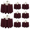 Fitable 8 Pack Burgundy Tablecloths 120 Inch Round for 48"-96" Tables