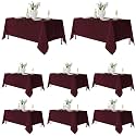 Fitable 8 Pack Burgundy Tablecloths 60x102 Inch for 6 Ft Rectangle Tables