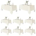 Fitable 8 Pack Ivory Tablecloths 70x120 Inch for 6-8 Ft Rectangle Tables