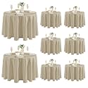 Fitable 8 Pack Nature Tablecloths 120 Inch Round for 48"-96" Tables