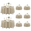 Fitable 8 Pack Nature Tablecloths 84 Inch Round for 36"-60" Tables