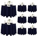 Fitable 8 Pack Navy Tablecloths 120 Inch Round for 48"-96" Tables
