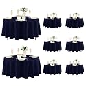 Fitable 8 Pack Navy Tablecloths 84 Inch Round for 36"-60" Tables