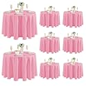 Fitable 8 Pack Pink Tablecloths 120 Inch Round for 48"-96" Tables