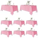 Fitable 8 Pack Pink Tablecloths 70x120 Inch for 6-8 Ft Rectangle Tables