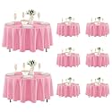 Fitable 8 Pack Pink Tablecloths 84 Inch Round for 36"-60" Tables