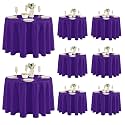 Fitable 8 Pack Purple Tablecloths 120 Inch Round for 48"-96" Tables