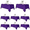 Fitable 8 Pack Purple Tablecloths 70x108 Inch for 6 Ft Rectangle Tables
