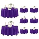 Fitable 8 Pack Purple Tablecloths 84 Inch Round for 36"-60" Tables