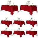 Fitable 8 Pack Red Tablecloths 70x108 Inch for 6 Ft Rectangle Tables