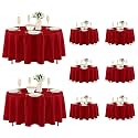 Fitable 8 Pack Red Tablecloths 84 Inch Round for 36"-60" Tables