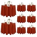 Fitable 8 Pack Rust Tablecloths 120 Inch Round for 48"-96" Tables