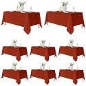 Fitable 8 Pack Rust Tablecloths 70x120 Inch for 6-8 Ft Rectangle Tables