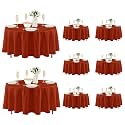 Fitable 8 Pack Rust Tablecloths 84 Inch Round for 36"-60" Tables
