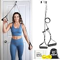 FitBeast Shoulder Pulley for Physical Therapy - Over the Door Pulley for Shoulder Rehab, Shoulder Pulley for Rotator Cuff Recovery and Frozen Shoulder - Durable Nylon Rope and Foam Handles (Black)