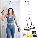 FitBeast Shoulder Pulley for Physical Therapy - Over the Door Pulley for Shoulder Rehab, Shoulder Pulley for Rotator Cuff Recovery and Frozen Shoulder - Durable Nylon Rope and Foam Handles (White)