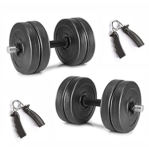 fitbox sports dumbbells combo weight plates amp hand grips 12 kg 1kg x 4  2kg x 4 black