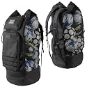 Fitdom XL Mesh Ball Bag with Backpack Straps &amp; 2 Zippered Front Pockets