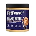 FitFeast White Chocolate Peanut Butter | 400g Each | Pack of 4 | Dessert-Like Taste | No Trans Fats | No Hydrogenated Oils | Naturally Sweetened With Eucalyptus Honey | 7g Protein Per Serving | Ideal Nut Butter for All | 20g 
