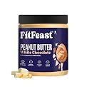FitFeast White Chocolate Peanut Butter | 400g | Pack of 1 | Dessert-Like Taste | No Trans Fats | No Hydrogenated Oils | Naturally Sweetened With Eucalyptus Honey | 7g Protein Per Serving | Ideal Nut Butter for All | 20g Prote