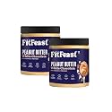 FitFeast White Chocolate Peanut Butter | 380g x 2 | No Hydrogenated Oils | Naturally Sweetened With Eucalyptus Honey | 7g Protein Per Serving | Delicious Nut Butter | As Seen on Shark Tank