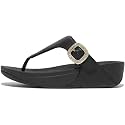 FitFlop Women's Lulu Crystal-Buckle Leather Toe-Post Sandal