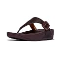 FitFlop Women's Lulu Crystal-Buckle Leather Toe-Post Sandal