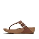 FitFlop Women's Lulu Crystal-Buckle Leather Toe-Post Sandal