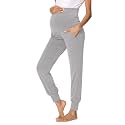 fitglam Women's Maternity Pants Over Belly Lounge Pajamas Clothes Pregnancy Must Haves Joggers with Pockets