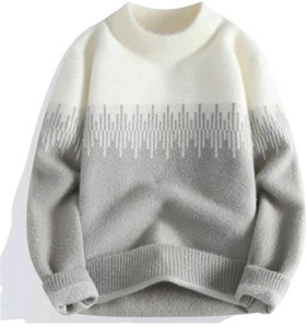 fitin outfit self design round neck casual men brown sweater