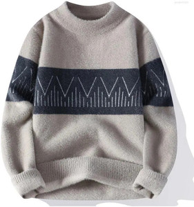 fitin outfit men self design round neck grey sweater