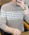 FitIn OutFit Self Design Round Neck Casual Men Multicolor Sweater