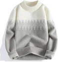 FitIn OutFit Self Design Round Neck Casual Men Brown Sweater