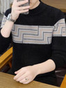 FitIn OutFit Self Design Round Neck Casual Men Black, Grey Sweater
