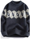 FitIn OutFit Self Design Round Neck Casual Men Grey Sweater