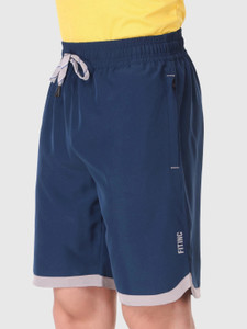 Fitinc Solid Men Blue Sports Shorts