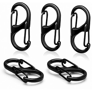 fitix mini carabiner keychain zinc alloy 236 inch s hook snap clip for camping hiking travel backpack 5pc___s-pin